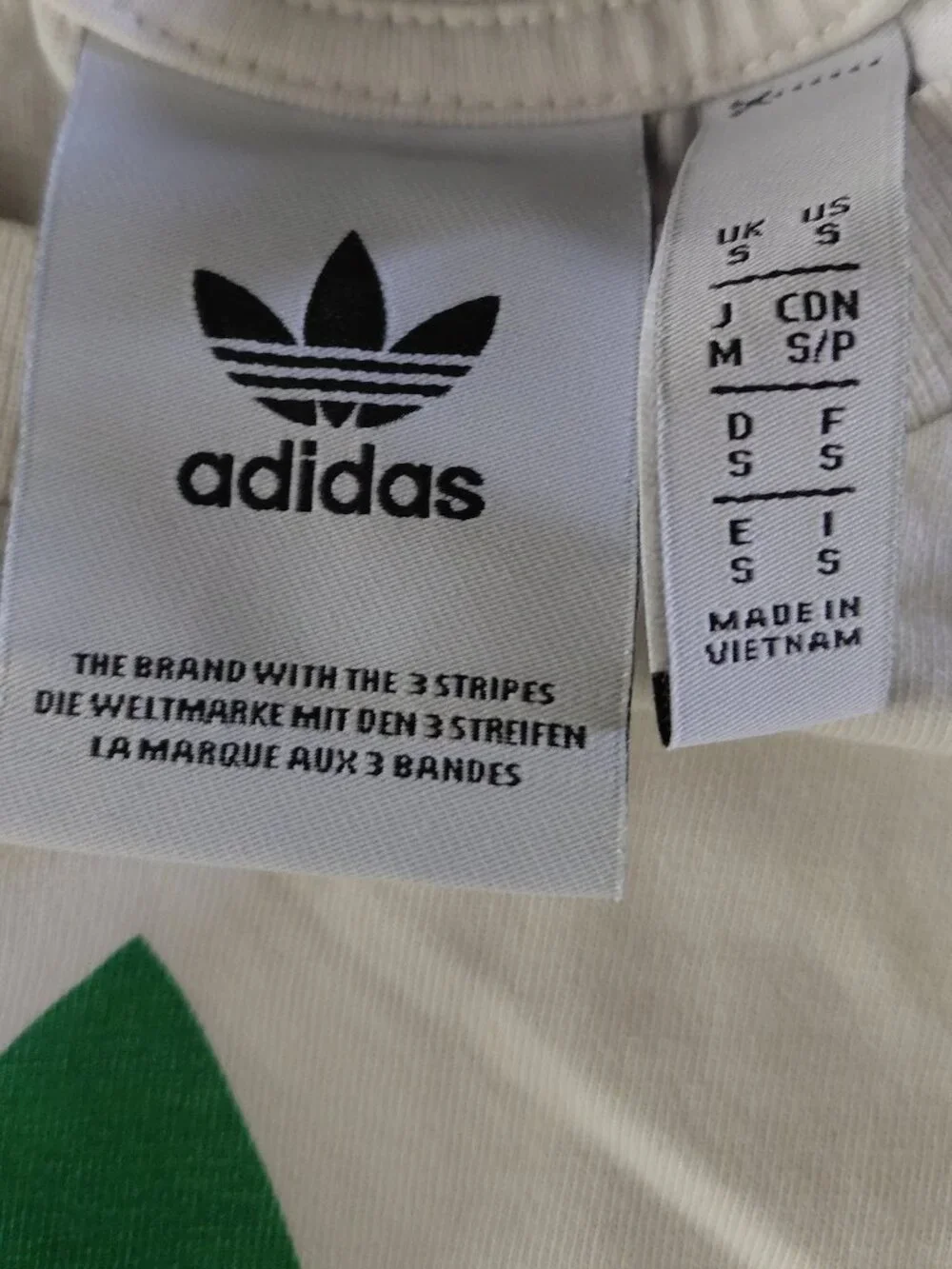 Adidas Stan Smith Cream White Tee Green Short Sleeve Small
